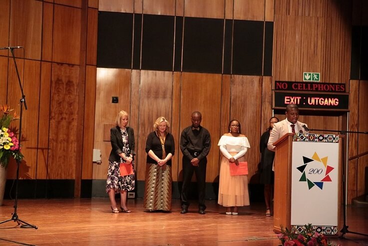 Johannesburg - The celebration was on October 22 nd at the Wits Linder Auditorium, with about 750 guests in
	attendance, including Baha’is and their friends. The MEC for Social Development, Ms Khosa also
	attended. Guest were welcomed by a marimba band. The actual programme included songs by 40
	children, and the Johannesburg Baha’i choir. Prayers were also shared and the film, “Light to the World”
	was viewed. Guests were also treated to a gumboot dance by participants of a junior youth group.